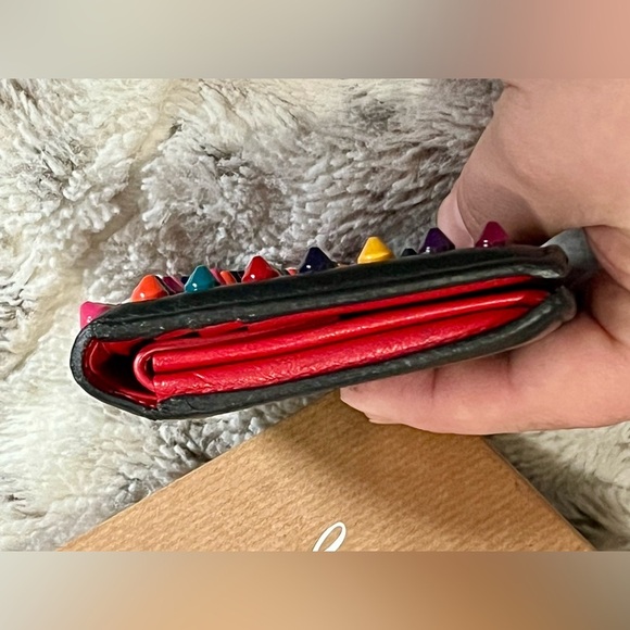 Christian Louboutin Multicolor Studded
Patent Leather Bifold card case holder - Picture 6 of 15